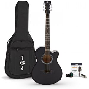 Single Cutaway Acoustic Guitar & Accessory Pack by Gear4music Black Single Cutaway Acoustic Guitar & Accessory Pack by Gear4music Black