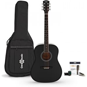 Dreadnought Left Handed Acoustic Guitar & Accessory Pack by Gear4music Black Dreadnought Left Handed Acoustic Guitar & Accessory Pack by Gear4music Black