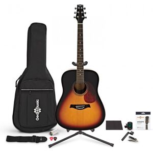 Dreadnought Acoustic Guitar Complete Player Pack by Gear4music Sunburst Dreadnought Acoustic Guitar Complete Player Pack by Gear4music Sunburst