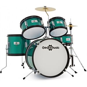 Junior 5 Piece Drum Kit by Gear4music Green Junior 5 Piece Drum Kit by Gear4music Green