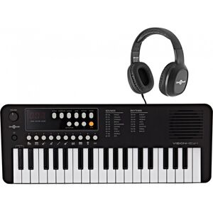 Gear4Music VISIONKEY-1 37 Key Portable Mini Keyboard with Headphones Black Gear4Music VISIONKEY-1 37 Key Portable Mini Keyboard with Headphones Black
