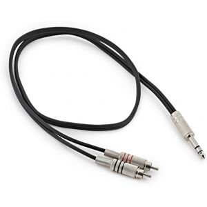 Gear4Music TRS 6.35mm Jack to RCA Phono Pro Cable 1m Gear4Music TRS 6.35mm Jack to RCA Phono Pro Cable 1m