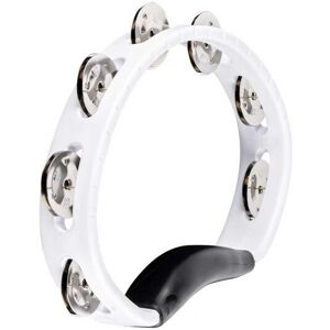 Meinl HandHeld ABS Tambourine Single Row Steel Jingles White Meinl HandHeld ABS Tambourine Single Row Steel Jingles White