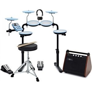 Gear4Music VISIONDRUM Compact Mesh Electronic Drum Kit Amp Pack Blue Gear4Music VISIONDRUM Compact Mesh Electronic Drum Kit Amp Pack Blue