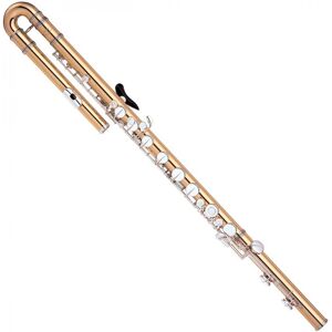 Yamaha YFL B441 Bass Flute Gold-Brass Body Silver Lip Plate & Riser Yamaha YFL B441 Bass Flute Gold-Brass Body Silver Lip Plate & Riser