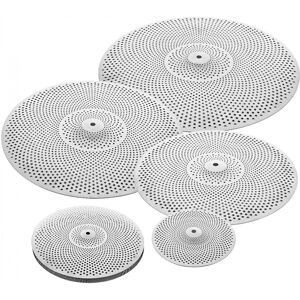 5pc Low Volume Cymbal Pack by Gear4music Silver 5pc Low Volume Cymbal Pack by Gear4music Silver