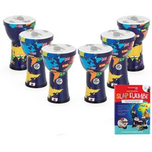 Percussion Plus Slap Djembe Pack Rope Tuned 6 inch head 6 Player Pack World Map Percussion Plus Slap Djembe Pack Rope Tuned 6 inch head 6 Player Pack World Map
