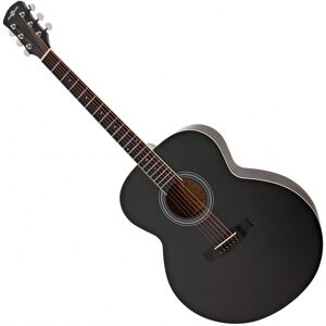 Jumbo Left Handed Acoustic Guitar by Gear4music Black Jumbo Left Handed Acoustic Guitar by Gear4music Black