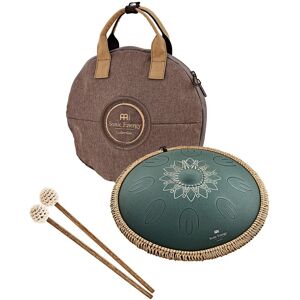 Meinl Sonic Energy 16" Octave Steel Tongue Drum F# Minor 9 Notes 432 Hz Green Engraved Floral Meinl Sonic Energy 16" Octave Steel Tongue Drum F# Minor 9 Notes 432 Hz Green Engraved Floral