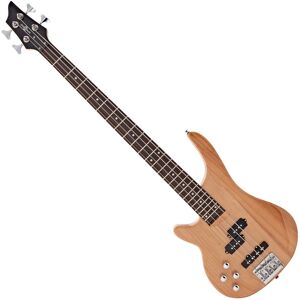 Chicago Left Handed Bass Guitar by Gear4music Natural Chicago Left Handed Bass Guitar by Gear4music Natural