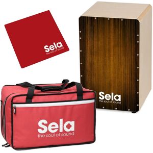 Sela Varios Pre Assembled Cajon Bundle Brown With Bag and Cajon Pad Sela Varios Pre Assembled Cajon Bundle Brown With Bag and Cajon Pad