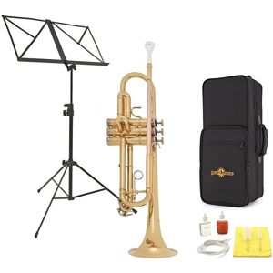 Deluxe Trumpet Complete Pack by Gear4music Gold Deluxe Trumpet Complete Pack by Gear4music Gold
