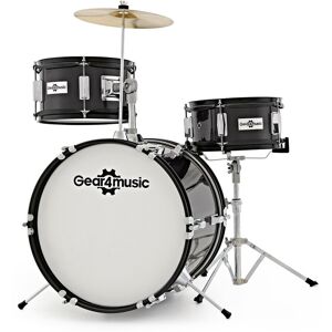 Junior 3 Piece Drum Kit by Gear4music Black Junior 3 Piece Drum Kit by Gear4music Black