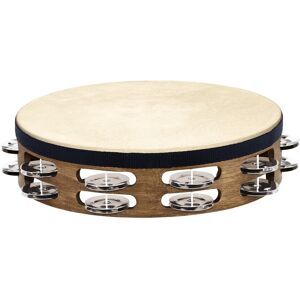 Meinl 2 Row Headed Wood Tambourine Steel Jingles Walnut Brown Meinl 2 Row Headed Wood Tambourine Steel Jingles Walnut Brown