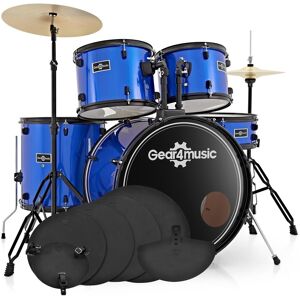 Gear4Music BDK-1 Full Size Starter Drum Kit Practice Pack Blue Gear4Music BDK-1 Full Size Starter Drum Kit Practice Pack Blue