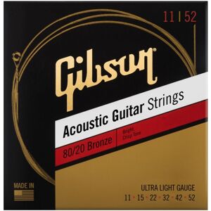 Gibson 80/20 Bronze Ultra-Light Acoustic Strings 11-52 Gibson 80/20 Bronze Ultra-Light Acoustic Strings 11-52