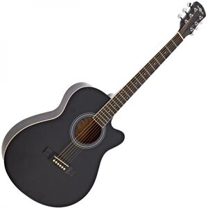 Single Cutaway Acoustic Guitar by Gear4music Black Single Cutaway Acoustic Guitar by Gear4music Black