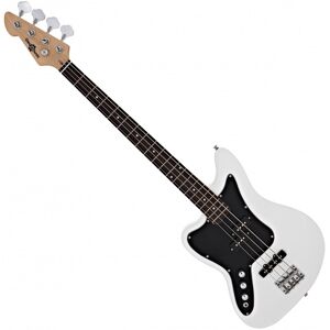Seattle Left Handed Bass Guitar by Gear4music White Seattle Left Handed Bass Guitar by Gear4music White