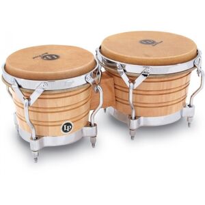 Latin Percussion LP Generation II Wood Bongos Natural Chrome Hardware Latin Percussion LP Generation II Wood Bongos Natural Chrome Hardware