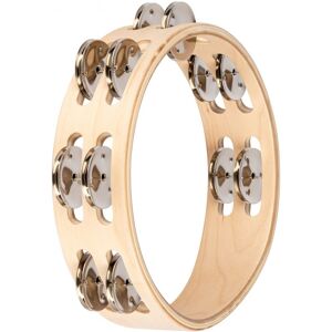 Nino by Meinl 8" Wood Tambourine 2 Rows Chome Jingles Nino by Meinl 8" Wood Tambourine 2 Rows Chome Jingles