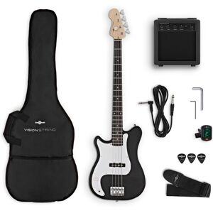 Gear4Music VISIONSTRING 3/4 Left Handed Bass Guitar Pack Black Gear4Music VISIONSTRING 3/4 Left Handed Bass Guitar Pack Black