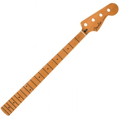 Fender Satin Roasted Maple Jazz Bass Neck 12" Flat Oval Shape Fender Satin Roasted Maple Jazz Bass Neck 12" Flat Oval Shape