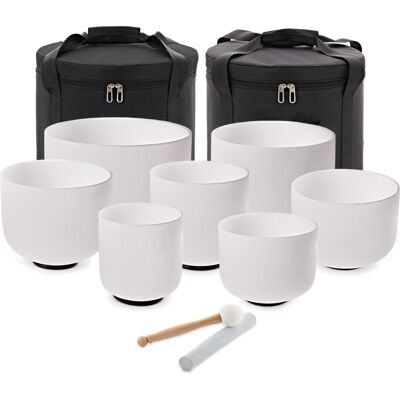 Gear4music Life Seven Piece Crystal Singing Bowl Set & Bags 432Hz Gear4music Life Seven Piece Crystal Singing Bowl Set & Bags 432Hz
