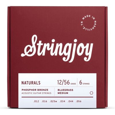 Stringjoy Naturals Bluegrass Gauge (12-56) Phosphor Bronze Acoustic Guitar Strings Stringjoy Naturals Bluegrass Gauge (12-56) Phosphor Bronze Acoustic Guitar Strings