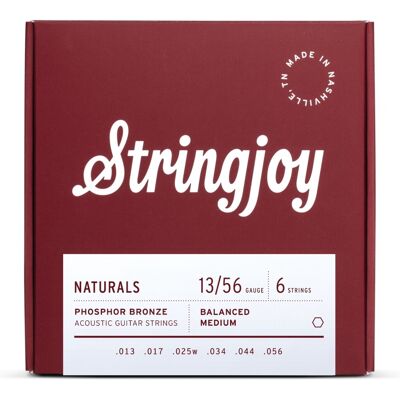 Stringjoy Naturals Medium Gauge (13-56) Phosphor Bronze Acoustic Guitar Strings Stringjoy Naturals Medium Gauge (13-56) Phosphor Bronze Acoustic Guitar Strings