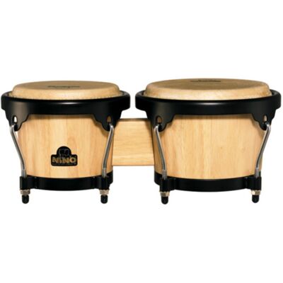 Nino by Meinl Wood Bongo Natural Shell/Black Hardware Nino by Meinl Wood Bongo Natural Shell/Black Hardware