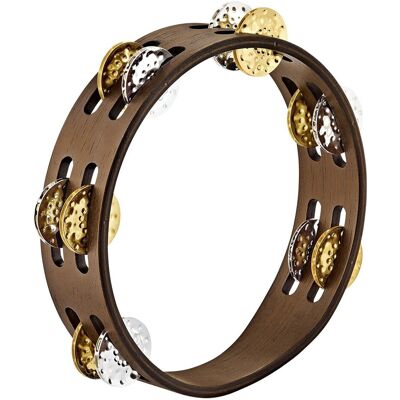 Meinl 2 Row Tambourine Hammered Jingles Walnut Brown Meinl 2 Row Tambourine Hammered Jingles Walnut Brown