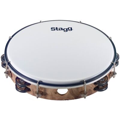 Stagg 10" Tambourine - Two Jingles Wood Finish Stagg 10" Tambourine - Two Jingles Wood Finish