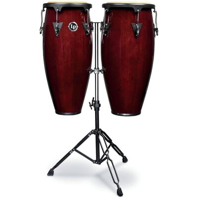 Latin Percussion LP Aspire 11" & 12" Congas with Double Stand Dark Wood Latin Percussion LP Aspire 11" & 12" Congas with Double Stand Dark Wood