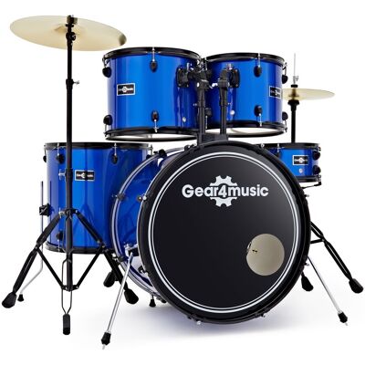 BDK-1 Full Size Starter Drum Kit by Gear4music Blue BDK-1 Full Size Starter Drum Kit by Gear4music Blue