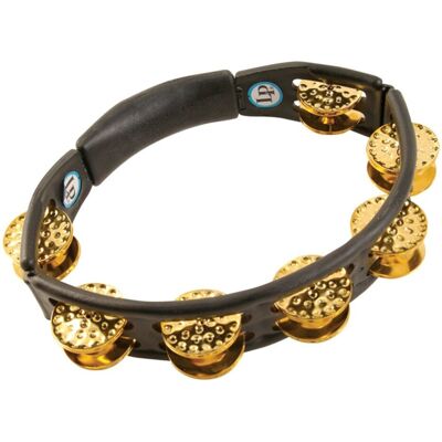 Latin Percussion LP Black Cyclops Handheld Tambourine Hammered Brass Jingles Latin Percussion LP Black Cyclops Handheld Tambourine Hammered Brass Jingles