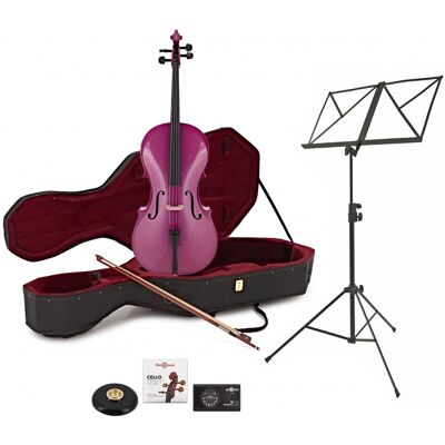 Student 1/2 Size Cello Beginner Pack by Gear4music Purple Student 1/2 Size Cello Beginner Pack by Gear4music Purple