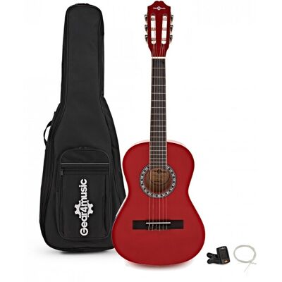 Junior 1/2 Classical Guitar Pack Red by Gear4music Junior 1/2 Classical Guitar Pack Red by Gear4music