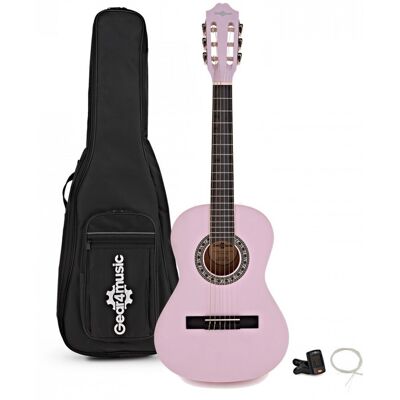 Junior 1/2 Classical Guitar Pack Pink by Gear4music Junior 1/2 Classical Guitar Pack Pink by Gear4music