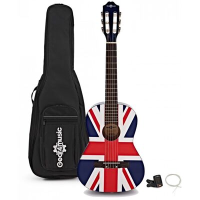 Junior 1/2 Classical Guitar Pack Union Jack by Gear4music Junior 1/2 Classical Guitar Pack Union Jack by Gear4music