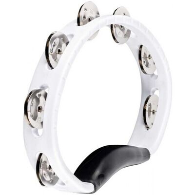 Meinl HandHeld ABS Tambourine Single Row Steel Jingles White Meinl HandHeld ABS Tambourine Single Row Steel Jingles White