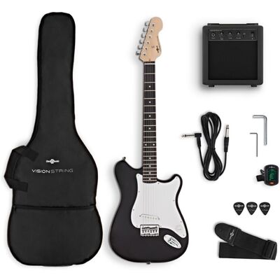 Gear4Music VISIONSTRING Electric Guitar Pack Black Gear4Music VISIONSTRING Electric Guitar Pack Black