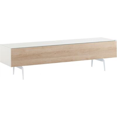 Spitfire Design Studio AV1650S White Slim TV Cabinet w/ Oak Door Spitfire Design Studio AV1650S White Slim TV Cabinet w/ Oak Door