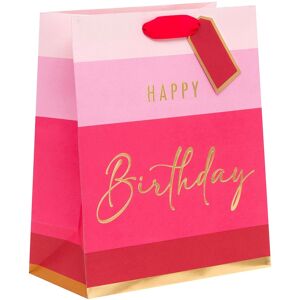 Glick Pink Happy Birthday Stripe Large Gift Bag Glick Pink Happy Birthday Stripe Large Gift Bag