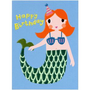 Raspberry Blossom Mermaid Small Birthday Card Raspberry Blossom Mermaid Small Birthday Card