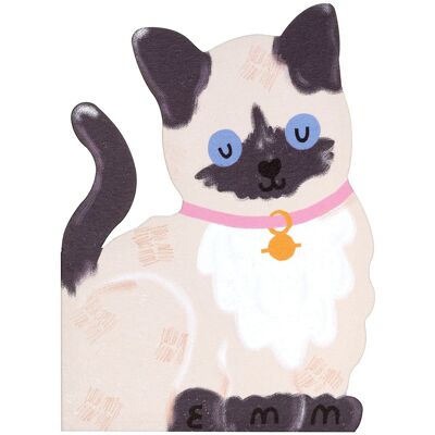 Raspberry Blossom Siamese Cat Small Greeting Card Raspberry Blossom Siamese Cat Small Greeting Card