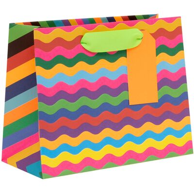Glick Paper Salad Mega Ric Rac Landscape Medium Gift Bag Glick Paper Salad Mega Ric Rac Landscape Medium Gift Bag