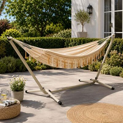 Jack Stonehouse Freestanding Frame Hammock Neutral Caramel & Cream Jack Stonehouse Freestanding Frame Hammock Neutral Caramel & Cream
