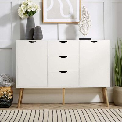 Boden 2 Door Sideboard with 3 Storage Drawers - White Boden 2 Door Sideboard with 3 Storage Drawers - White