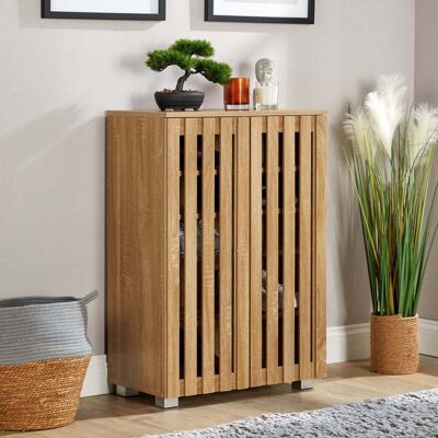 Halden 2 Door Shoe Cabinet - Oak Effect Halden 2 Door Shoe Cabinet - Oak Effect