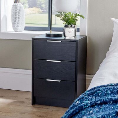 Home Source Phoenix 3 Drawer Bedside Table - Bedside Table Home Source Phoenix 3 Drawer Bedside Table - Bedside Table